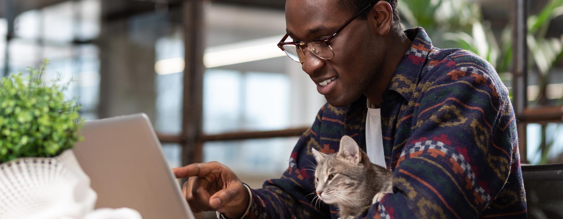 a man using a laptop